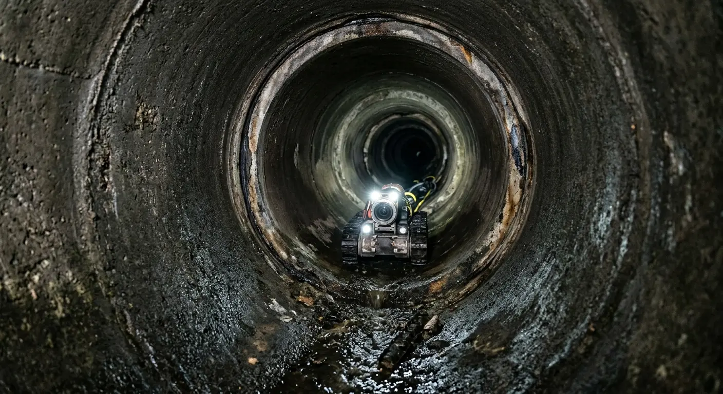 Robotic sewer camera inspecting pipe interior for Sewer Line Repair in Roseburg